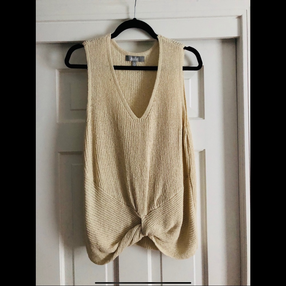 Marled Clothing - knotted v-neck tank top